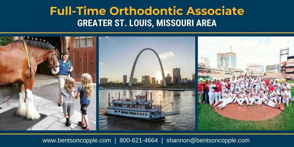 Orthodontic opportunity with an accomplished mentoring doctor is seeking a full-time orthodontic associate in the Greater St. Louis, Missouri area
