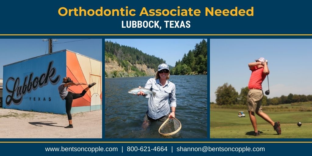 A busy, multi-location practice, focused on the highest quality of orthodontic care located in Lubbock, Texas is looking to add an associate to their team.